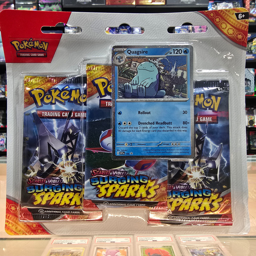 Pokmon TCG: Scarlet & Violet: Surging Sparks - 3 Pack Blisters (Quags Smoke and Mirrors Hobby Pokmon TCG: Scarlet & Violet: Surging Sparks - 3 Pack Blisters (Quags Smoke and Mirrors Hobby