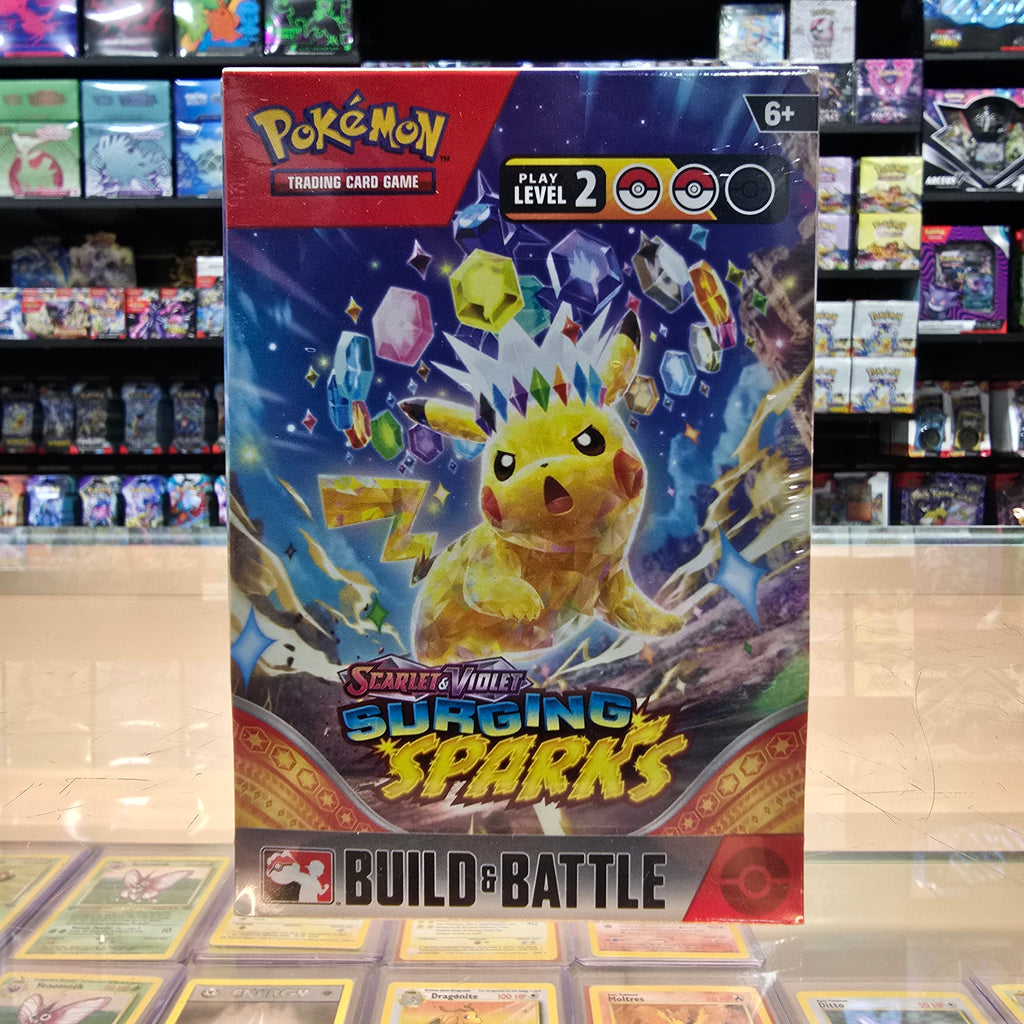Pokmon TCG: Scarlet & Violet: Surging Sparks - Build and Battle Box Smoke and Mirrors Hobby Pokmon TCG: Scarlet & Violet: Surging Sparks - Build and Battle Box Smoke and Mirrors Hobby