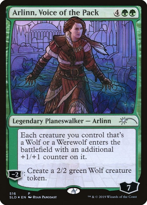 Image for Arlinn, Voice of the Pack (Stained Glass) (516) (SLD) - Magic: The Gathering