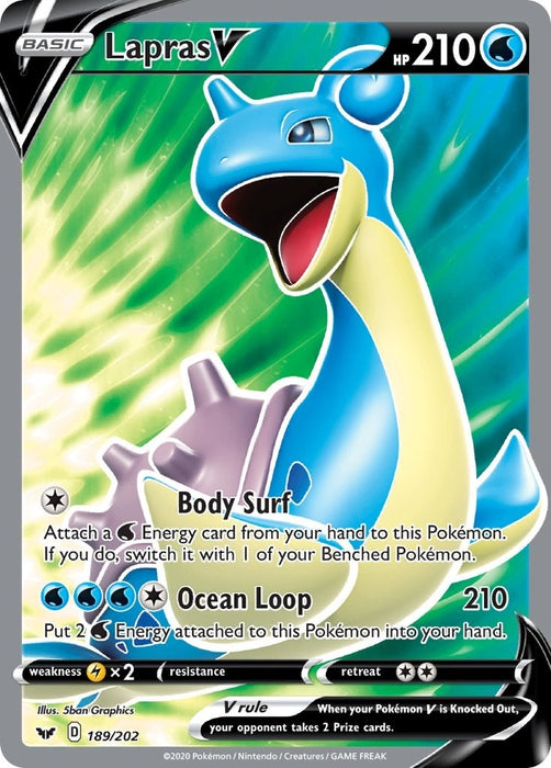 Lapras V (Full Art) (189/202) (SWSH01)