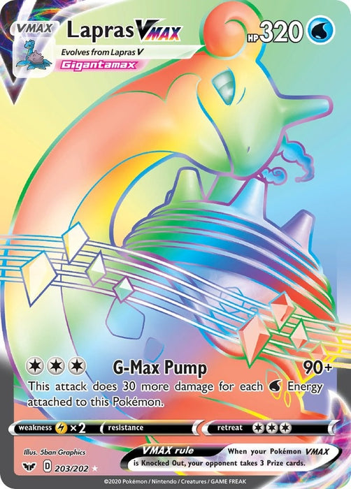 Lapras VMAX (Secret) (203/202) (SWSH01)