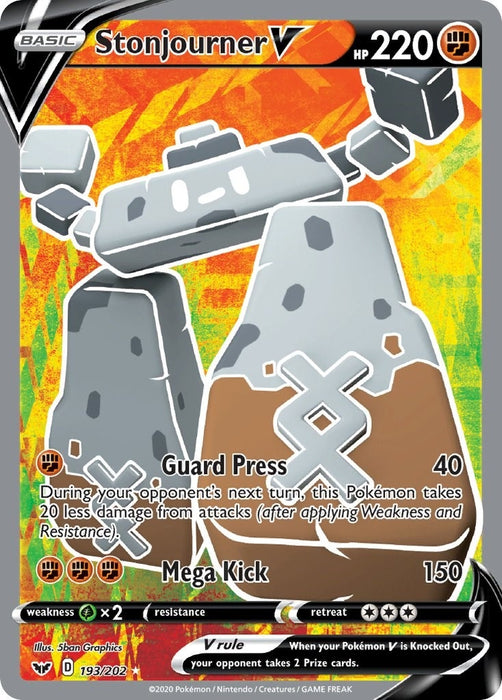 Stonjourner V (Full Art) (193/202) (SWSH01)