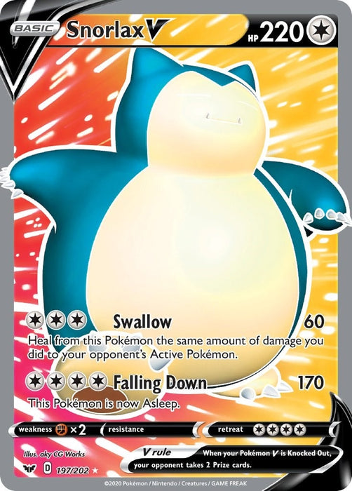Snorlax V (Full Art) (197/202) (SWSH01)