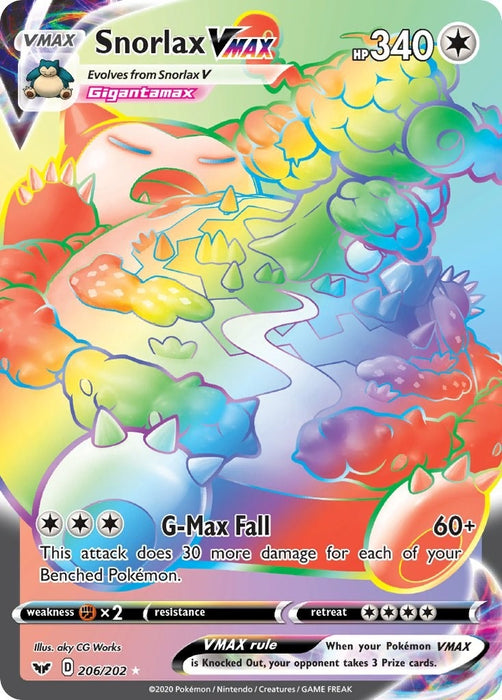 Snorlax VMAX (Secret) (206/202) (SWSH01)