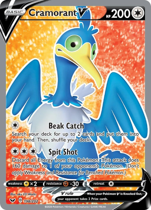 Cramorant V (Full Art) (198/202) (SWSH01)