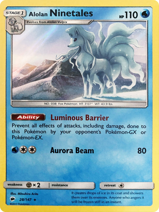Alolan Ninetales - 28/147 (Water Web Holo) (028/147) (MCAP)