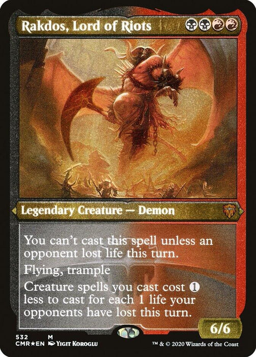 Image for Rakdos, Lord of Riots (Foil Etched) (532) (CMR) - Magic: The Gathering