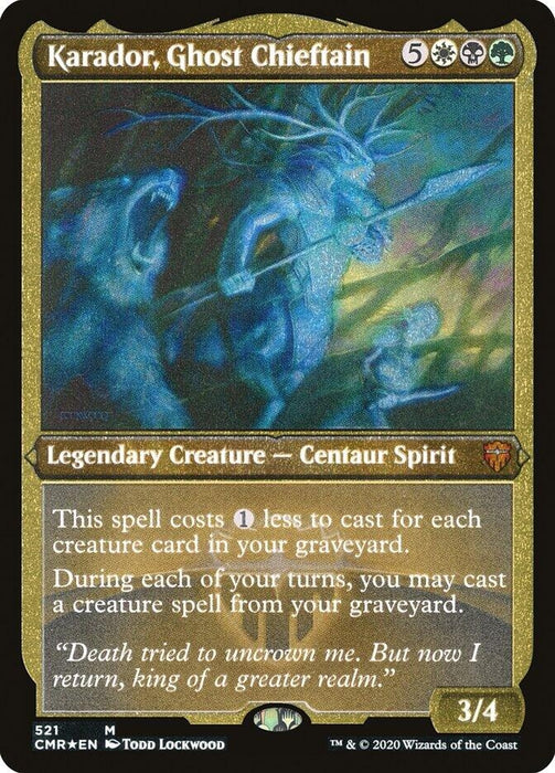 Image for Karador, Ghost Chieftain (Foil Etched) (521) (CMR) - Magic: The Gathering