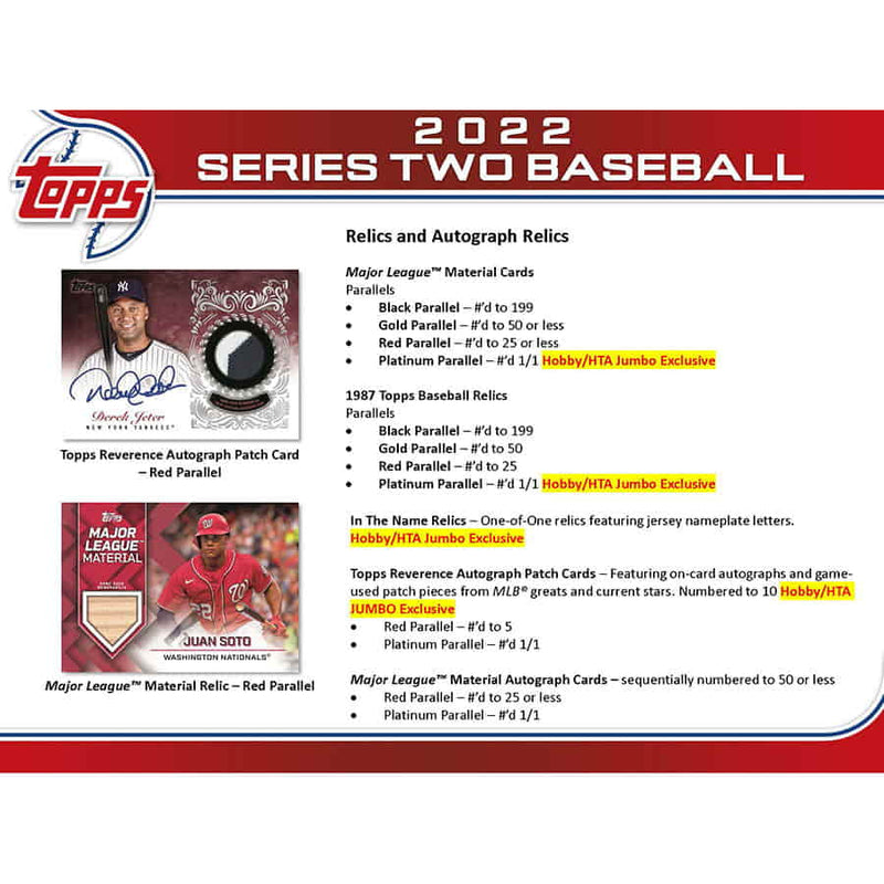 2022 Topps Series 2 Baseball Hobby Box