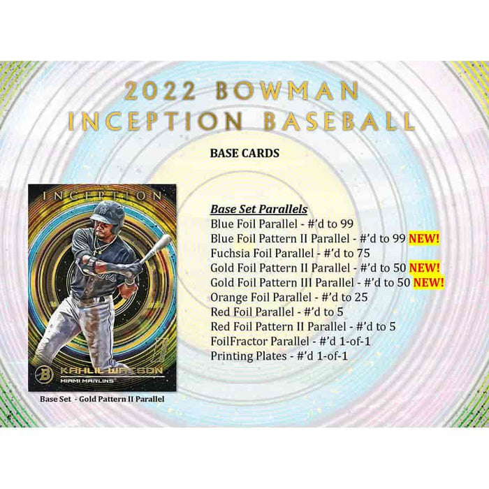 2022 Bowman Inception Baseball Hobby Box