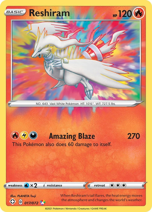 Image for Reshiram (017/072) (SHF) - Pokemon