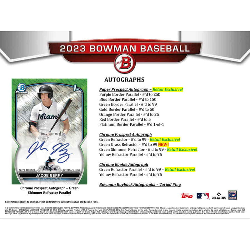 2023 Bowman Baseball Value Box