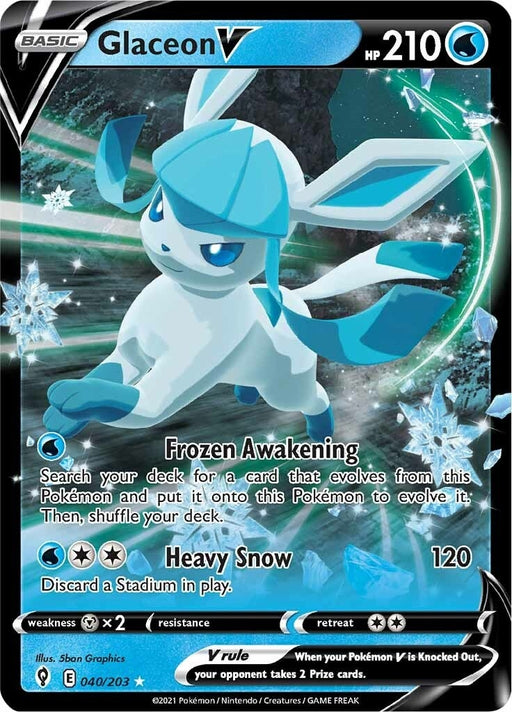 Image for Glaceon V (040/203) (SWSH07) - Pokemon