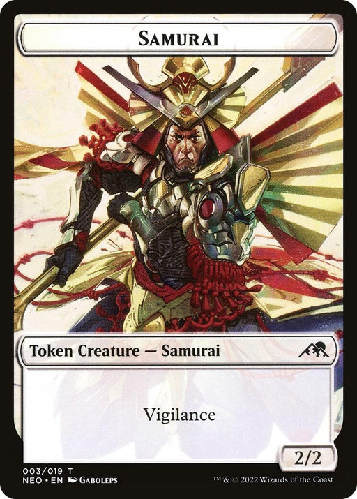 Image for Samurai (003) // Construct (006) Double-sided Token (3 // 6) (NEO) - Magic: The Gathering