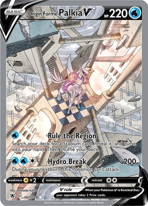Origin Forme Palkia V (Alternate Full Art) (167/189) (SWSH10)