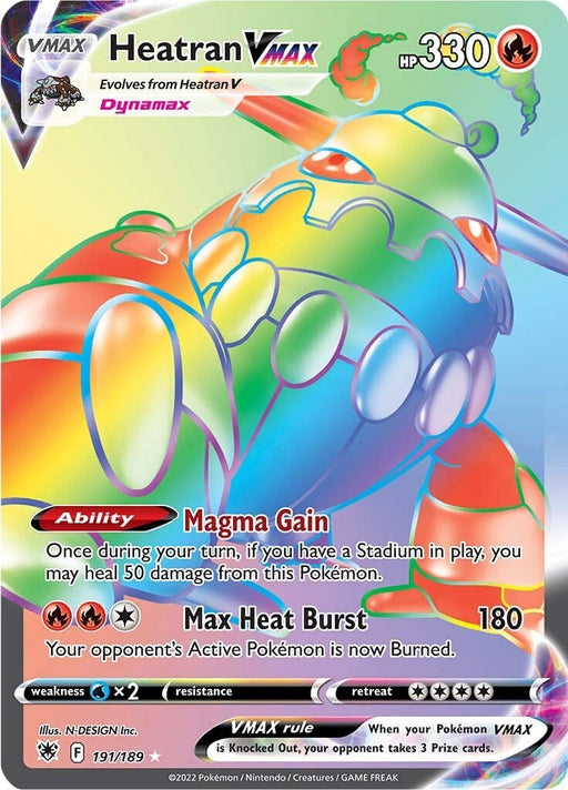 Image for Heatran VMAX (Secret) (191/189) (SWSH10) - Pokemon