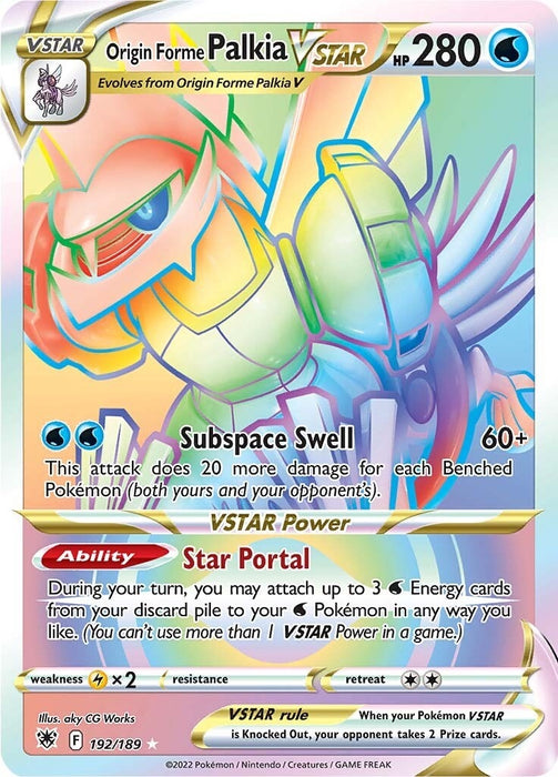 Origin Forme Palkia VSTAR (Secret) (192) (192/189) (SWSH10)