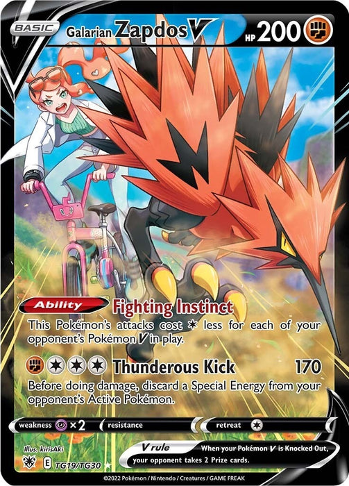 Image for Galarian Zapdos V (TG19/TG30) (SWSH10:TG) - Pokemon