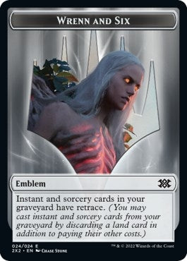 Image for Emblem - Wrenn and Six // Monk Double-Sided Token (24 // 6) (2X2) - Magic: The Gathering