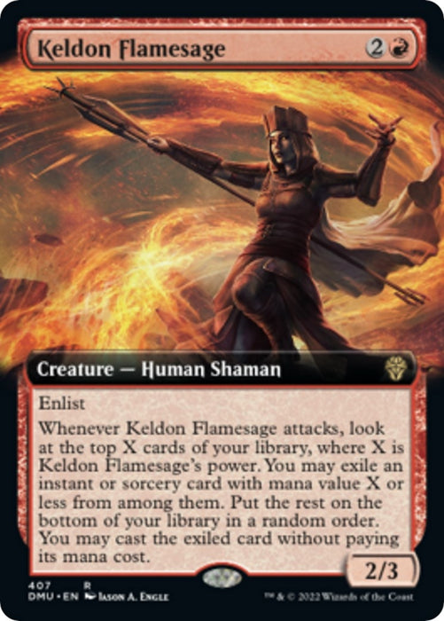 Image for Keldon Flamesage (Extended Art) (407) (DMU) - Magic: The Gathering