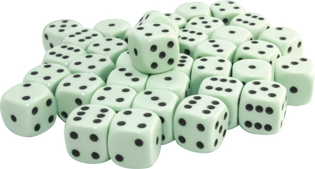 Chessex: Opaque - 12mm D6 36PC Dice Block (Pastel Green & Black)