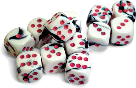 Chessex: Gemini - 16mm D6 36PC Dice Block (Black-White & Pink)