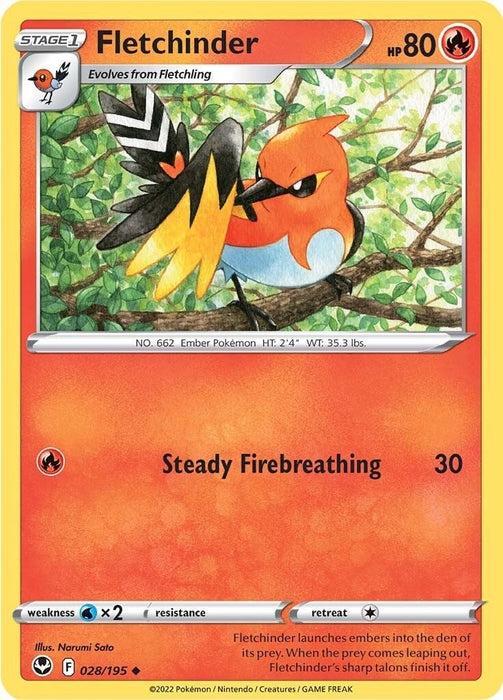 Image for Fletchinder (028/195) (SWSH12) - Pokemon