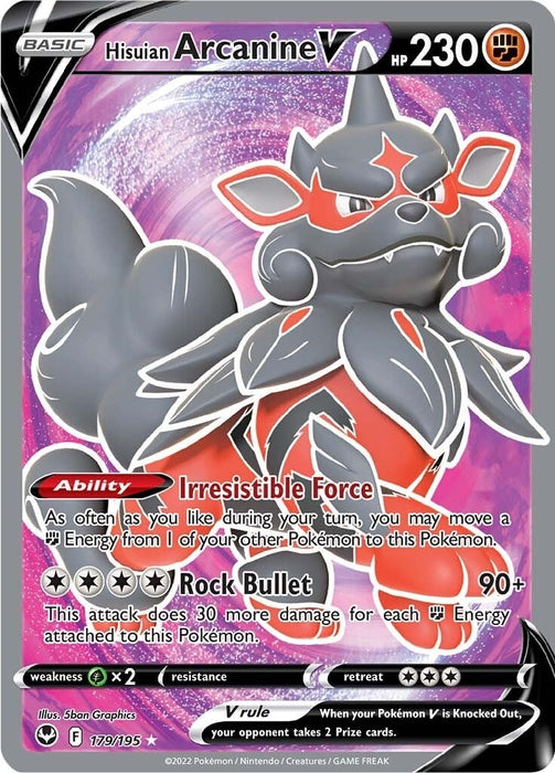 Hisuian Arcanine V (Full Art) (179/195) (SWSH12)