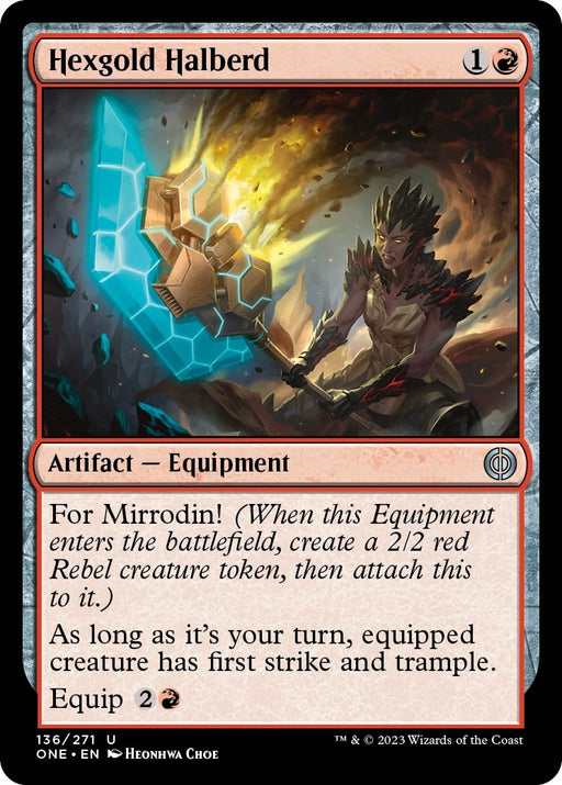 Image for Hexgold Halberd (136) (ONE) - Magic: The Gathering