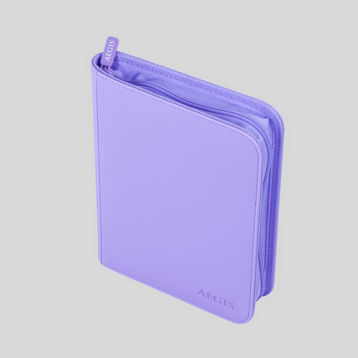 Aegis: 4-Pocket Diamond-Zip Binder (Spring Pastel - Lilac Bloom)