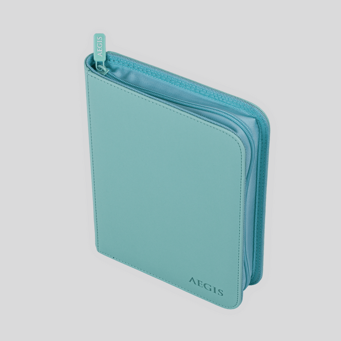 Aegis: 4-Pocket Diamond-Zip Binder (Spring Pastel - Mint Blossom)