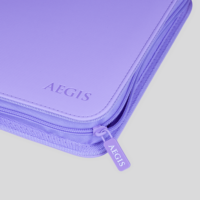 Aegis: 4-Pocket Diamond-Zip Binder (Spring Pastel - Lilac Bloom)