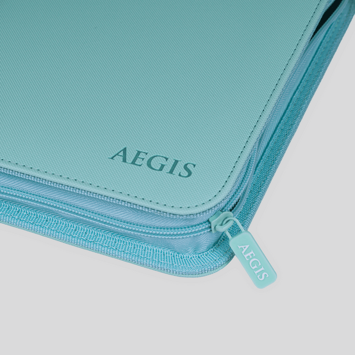 Aegis: 4-Pocket Diamond-Zip Binder (Spring Pastel - Mint Blossom)