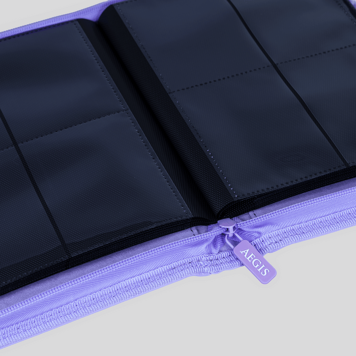 Aegis: 4-Pocket Diamond-Zip Binder (Spring Pastel - Lilac Bloom)