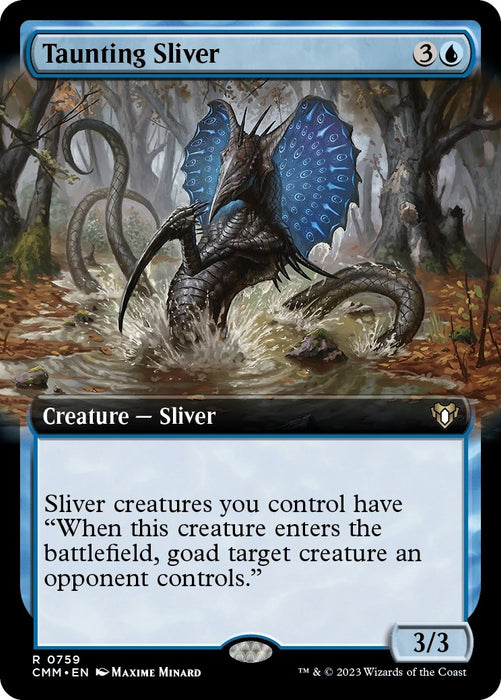 Image for Taunting Sliver (Extended Art) (759) (CMM) - Magic: The Gathering
