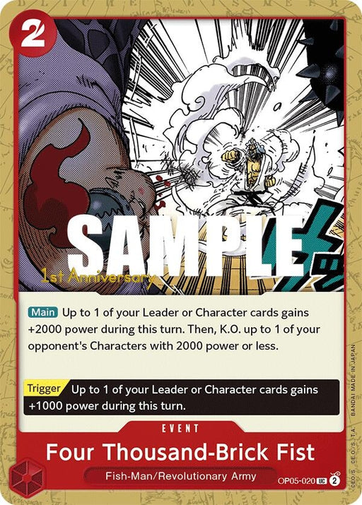 Image for Four Thousand-Brick Fist (OP05-020) (OP05 ANN) - One Piece Card Game