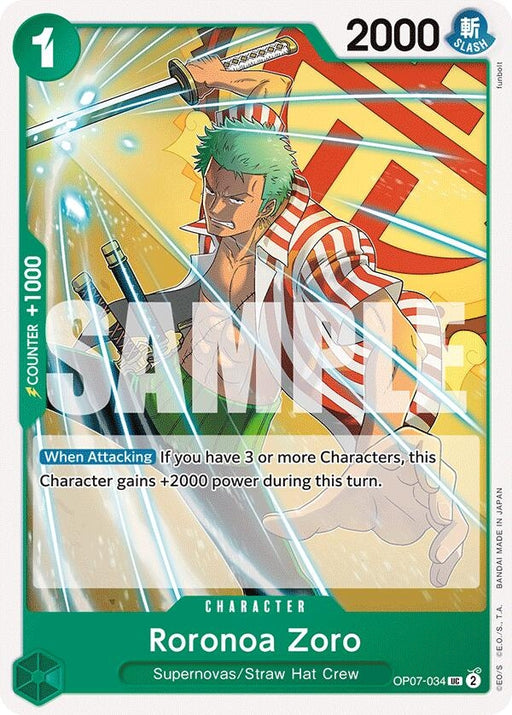 Image for Roronoa Zoro (034) (OP07-034) (OP07) - One Piece Card Game