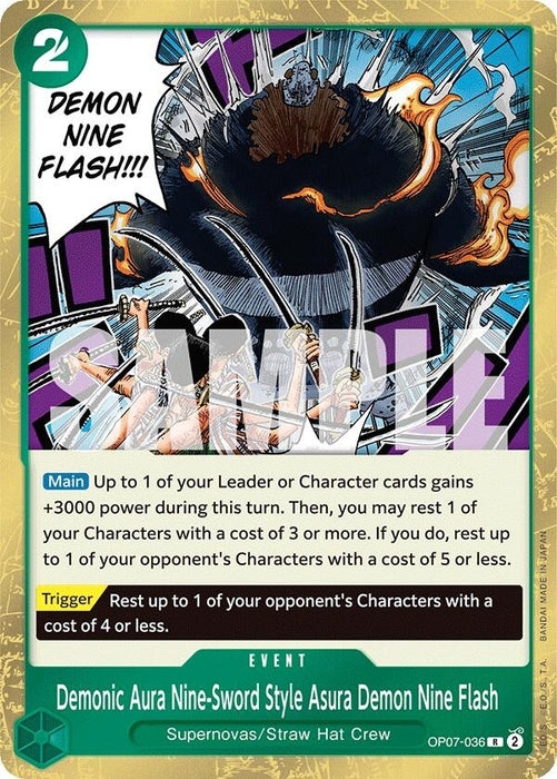 Image for Demonic Aura Nine-Sword Style Asura Demon Nine Flash (OP07-036) (OP07) - One Piece Card Game
