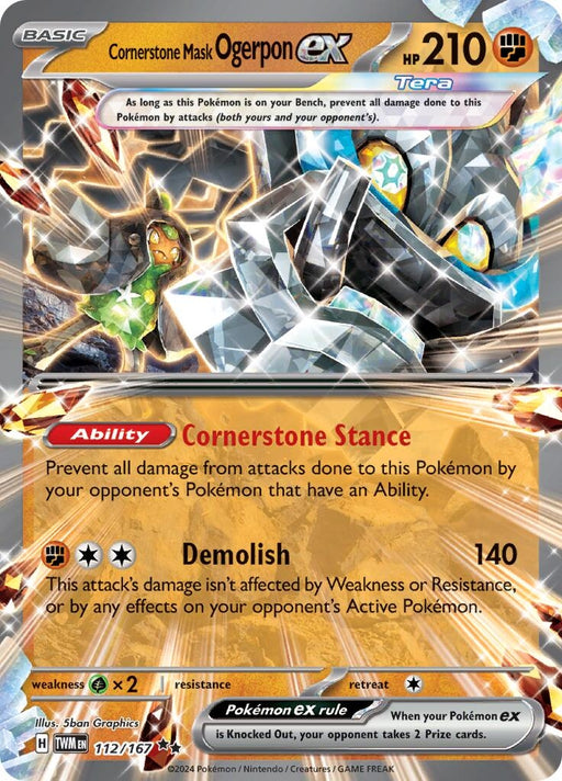 Image for Cornerstone Mask Ogerpon ex (112/167) (TWM) - Pokemon