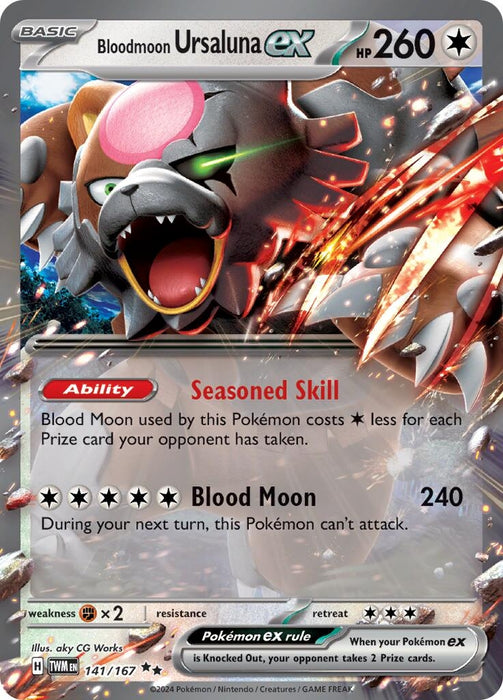 Image for Bloodmoon Ursaluna ex (141/167) (TWM) - Pokemon