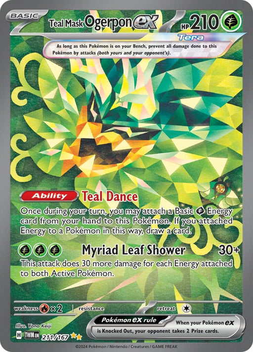 Image for Teal Mask Ogerpon ex (211/167) (TWM) - Pokemon