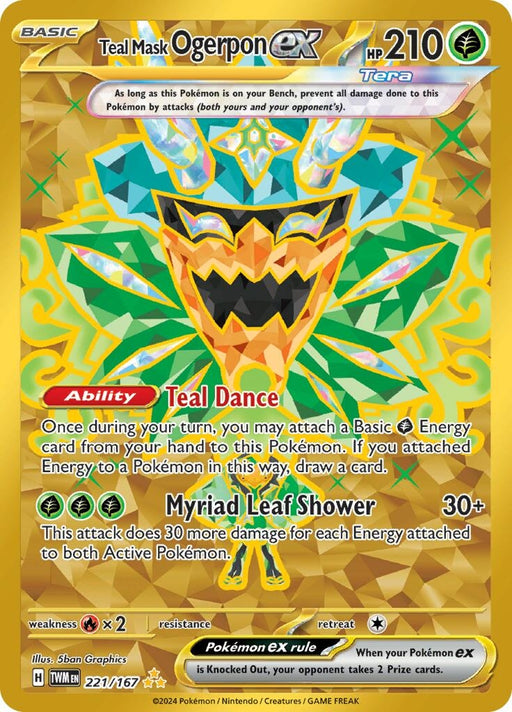 Image for Teal Mask Ogerpon ex (221/167) (TWM) - Pokemon