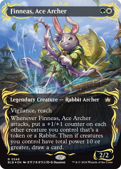 Finneas, Ace Archer (Borderless) (Raised Foil) (348) (BLB)