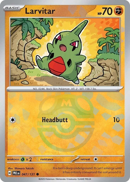 Larvitar (Master Ball Pattern) (047/131) (PRE)