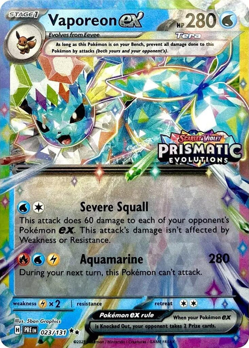 Vaporeon ex - 023/131 (Prismatic Evolutions Stamp) (023/131) (MCAP)