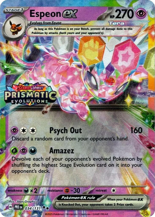 Espeon ex - 034/131 (Prismatic Evolutions Stamp) (034/131) (MCAP)