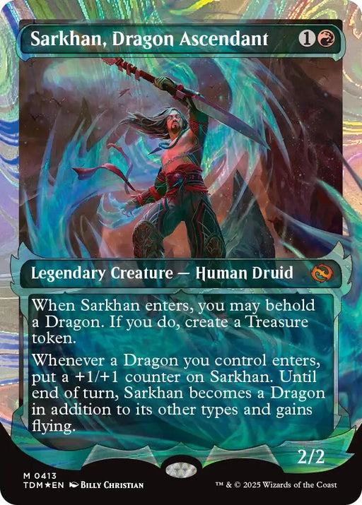 Image for Sarkhan, Dragon Ascendant (0413) (Showcase) (Halo Foil) (413) (TDM) - Magic: The Gathering