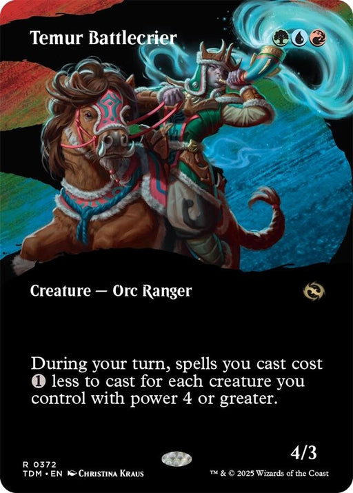 Image for Temur Battlecrier (Borderless) (372) (TDM) - Magic: The Gathering