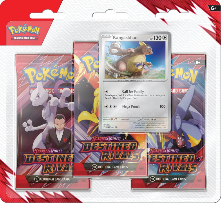 Pokémon TCG: Scarlet & Violet: Destined Rivals - 3 Pack Blister (Kangaskhan) (Limit 1)