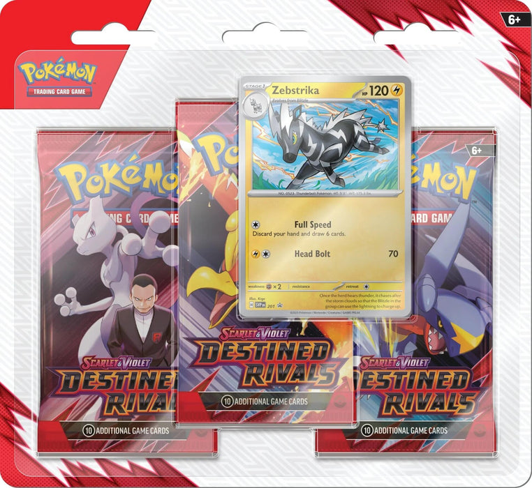 Pokémon TCG: Scarlet & Violet: Destined Rivals - 3 Pack Blister (Zebstrika) (Limit 1)